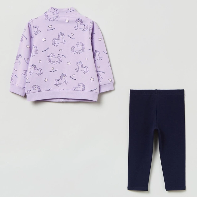 Komplet (bluza + legginsy) dla dzieci OVS Full Zip Aop Lilac Breeze 1817459 92 cm Fioletowy (8056781509357) - obraz 2