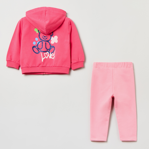 Костюм (толстовка + штани) дитячий OVS Hoody Full Z Fandango Pin 1823695 86 см Fuxia/Pink (8056781611449) - зображення 2