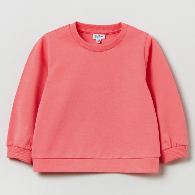 Bluza bez kaptura dziewczęca OVS Round Neck S Shell Pink 1817429 80 cm Różowa (8056781509036) - obraz 1