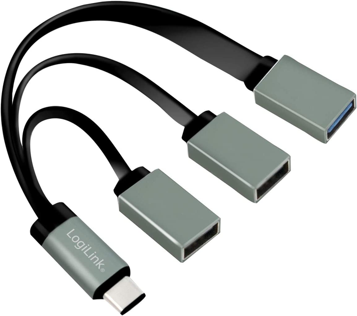 Hub USB 3 w 1 Logilink USB Type-C (4052792048728) - obraz 1