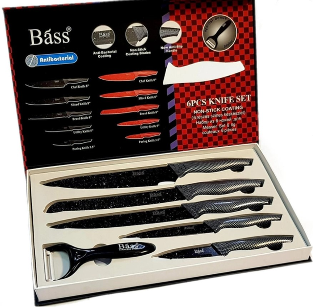BASS-5180 Kitchen Knife Set Набор кухонных ножей 6 штук - изображение 3