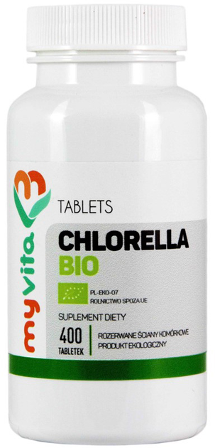 Дієтична добавка Myvita Хлорелла Bio 250 мг 400 таблеток (5906874332184) - зображення 1