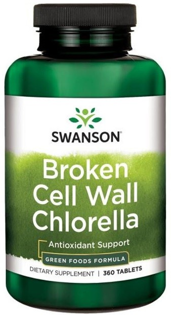 Дієтична добавка Swanson Хлорелла 500 мг 360 таблеток для очищення (87614060064) - зображення 1