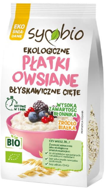 Symbio Płatki Owsiane Błyskawiczne BIO 300 g Cięte (5903874565659) - obraz 1