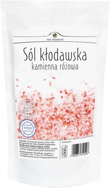 Pięć Przemian Sól kłodawska kamienna różowa 1kg (5902837810508) - obraz 1