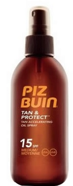 Spray ochronny przyśpieszający opalanie Piz Buin Spf 15 Tan And Protect Tan Accelerating Oil Spray 150 ml (3574661192833) - obraz 1
