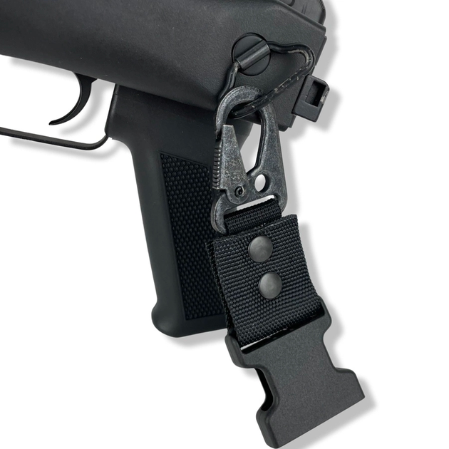 Ремень оружейный двухточечный с усиленным карабином Черный - изображение 2