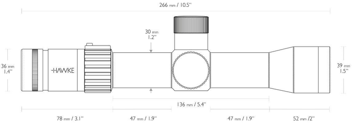 приціл Hawke Airmax 30 Touch 3-12х32 SF сітка AMX з підсвіткою - зображення 2