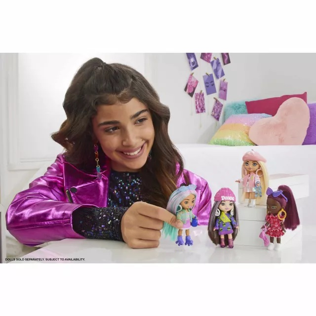 Lalka Barbie Extra Mini Minis bordowe wlosy (194735116133) - obraz 4