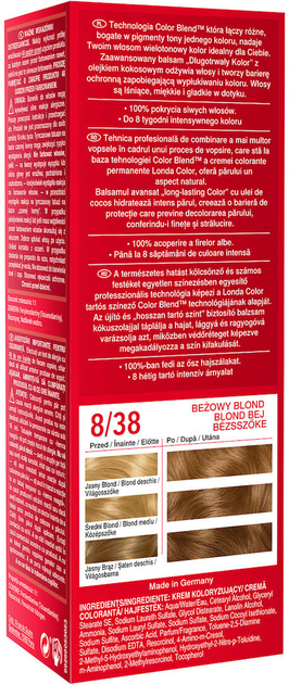 Фарба для волосся Londa Professional Color 8/38 Beige Blonde (3614228816847) - зображення 3