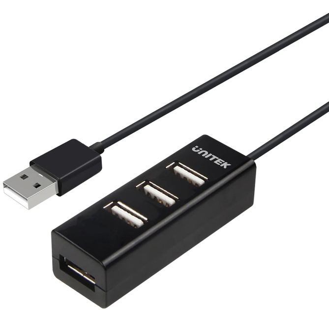 USB-хаб Unitek USB 2.0 4-in-1 (Y-2140-CZARNY) - зображення 1