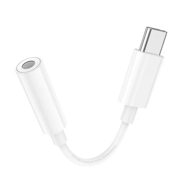 Перехідник Hoco LS35 Type-C – AUX 3.5 мм 8 см білий - изображение 2