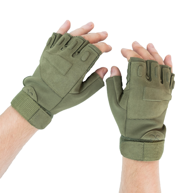 Тактические Перчатки С Открытыми Пальцами Размер L Oakley Олива OQW78 - изображение 1