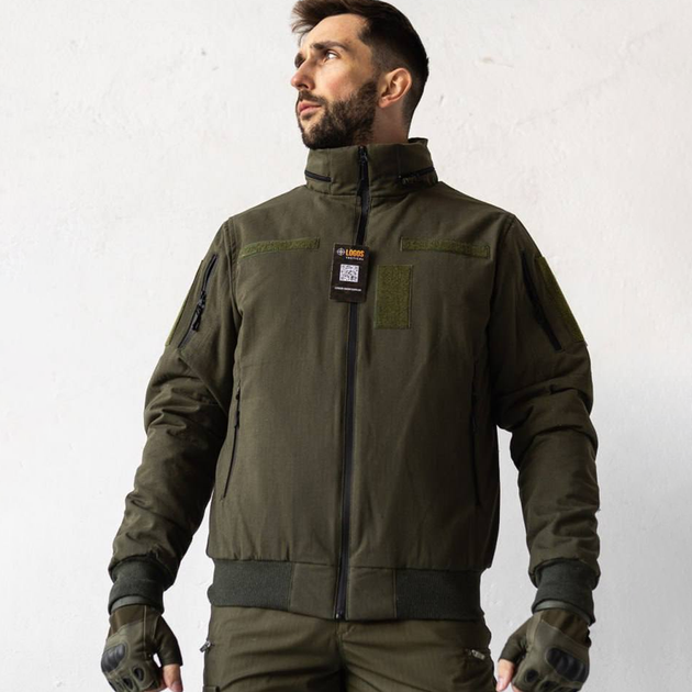 Чоловічий Демісезонний Бомбер Ріп-стоп з капюшоном / Куртка з підкладкою лаке хакі розмір XL - зображення 1