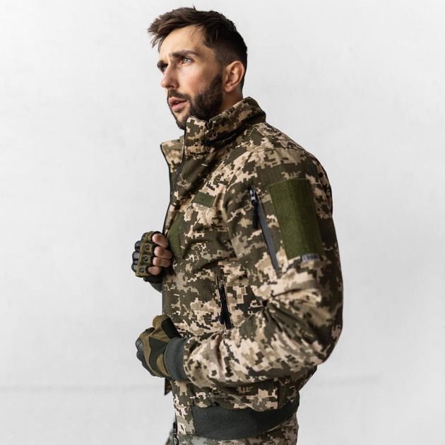 Чоловічий Демісезонний Бомбер Ріп-стоп з капюшоном / Куртка з підкладкою лаке піксель розмір 4XL - зображення 1