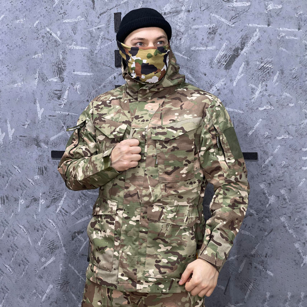 Демісезонна чоловіча Куртка FX M65 з капюшоном та додатковими кишенями ріп-стоп мультикам розмір XL - зображення 1