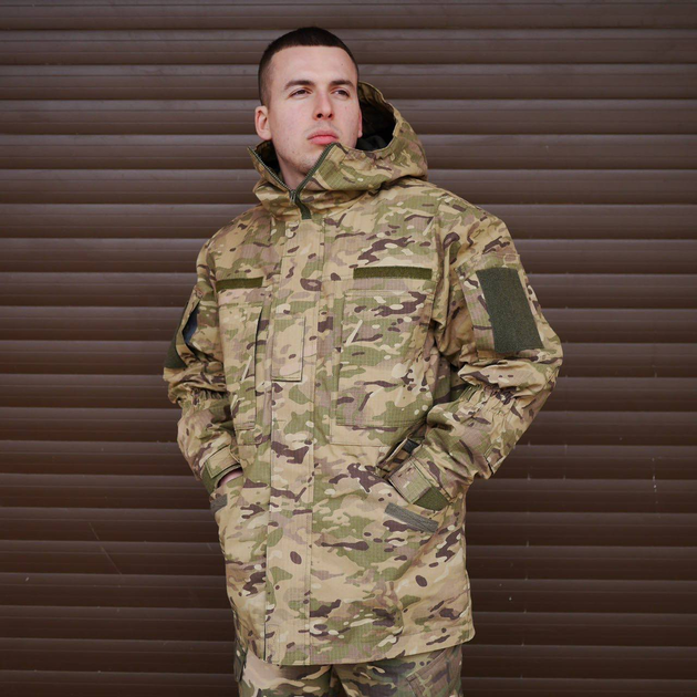 Мужская Демисезонная Куртка Rip-stop на Флисе мультикам размер 52-54 - изображение 1