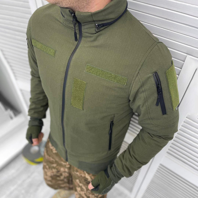 Чоловіча демісезонна Куртка ріп-стоп з еластичними манжетами та водонепроникною підкладкою олива розмір XL - зображення 1