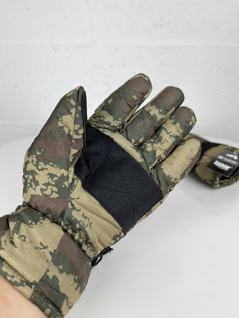 Водонепроницаемые Зимние перчатки на синтепоне с флисовой подкладкой камуфляж размер XL - изображение 2