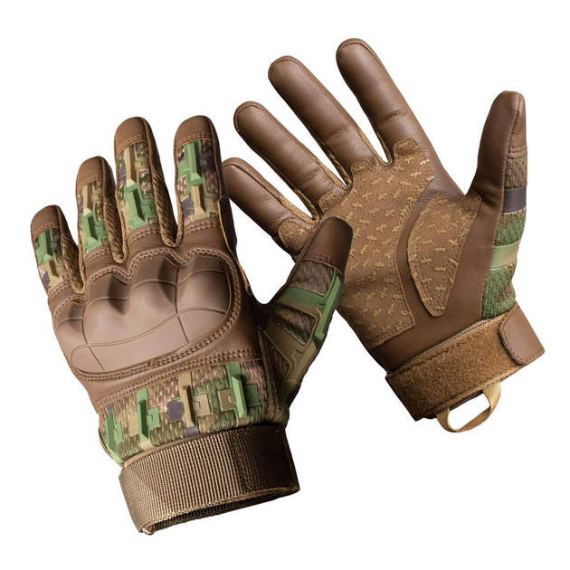 Плотные перчатки Razor с защитными накладками и антискользящими вставками койот размер XL - изображение 1