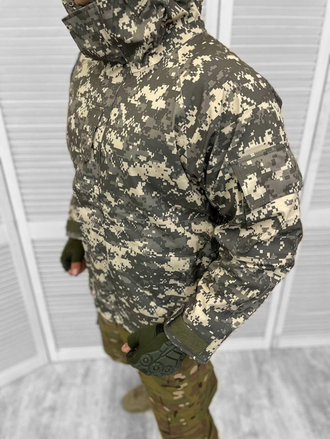 Чоловіча зимова Куртка SoftShell до -20°C із знімною флісовою підкладкою піксель розмір XXL - зображення 2