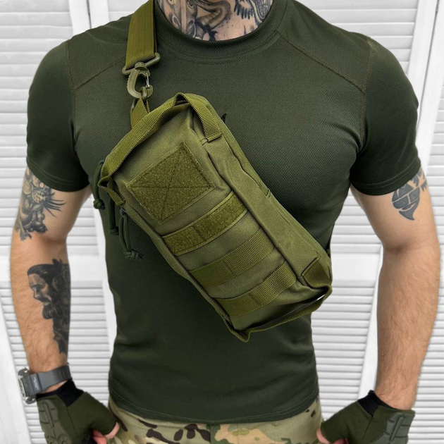 Бананка з системою Molle 26х13х6 см / Поясна сумка Cordura олива - зображення 1