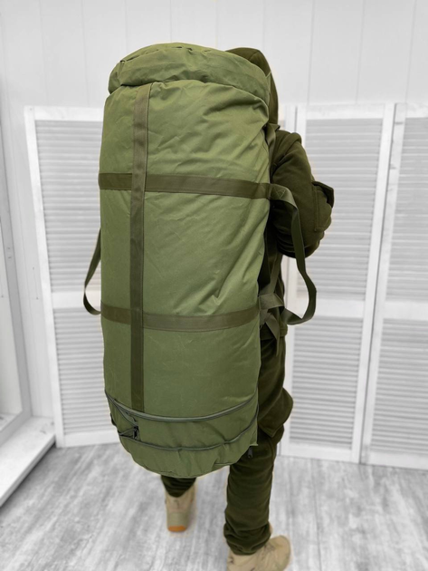 Великий міцний Баул Cordura / Рюкзак для транспортування речей у кольорі олива - зображення 1