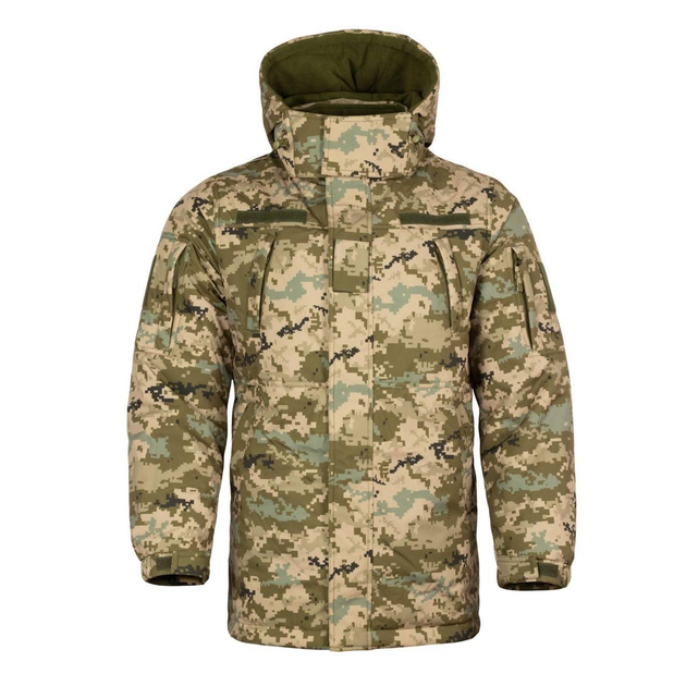 Мужская зимняя Куртка SoftShell с флисовой подкладкой / Бушлат екопух пиксель размер 54 - изображение 1