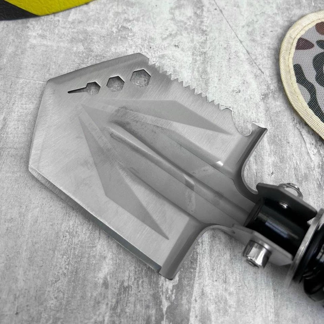 Туристична багатофункціональна Лопата із нержавіючої сталі з Чохлом у комплекті чорна 45,5х13см - зображення 2