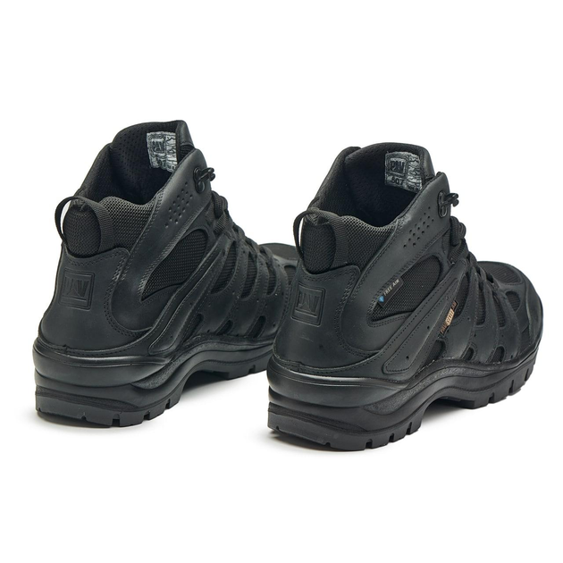 Легкі шкіряні Кросівки з сітчастими вставками чорні розмір 40 - зображення 2