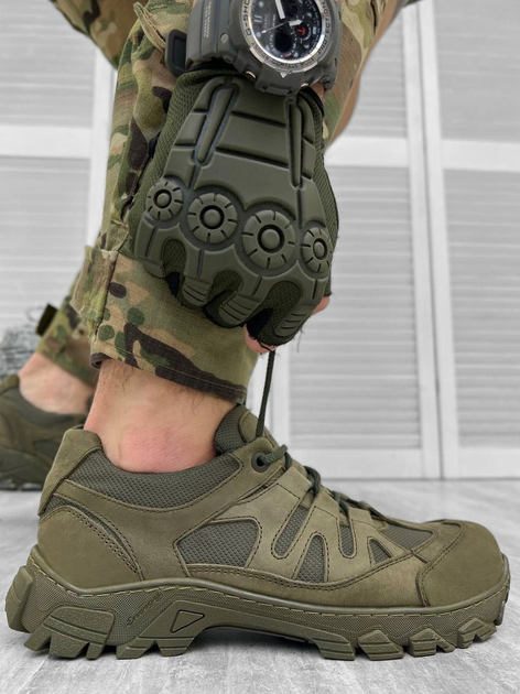 Замшевые мужские Кроссовки с мембраной Gore-Tex / Обувь с протекторной подошвой хаки размер 40 - изображение 1
