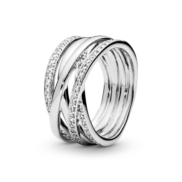 Серебряное кольцо Pandora Светящиеся линии190919CZ 54. - Фото 1 Серебряное кольцо Pandora Светящиеся линии190919CZ 54. - изображение 1