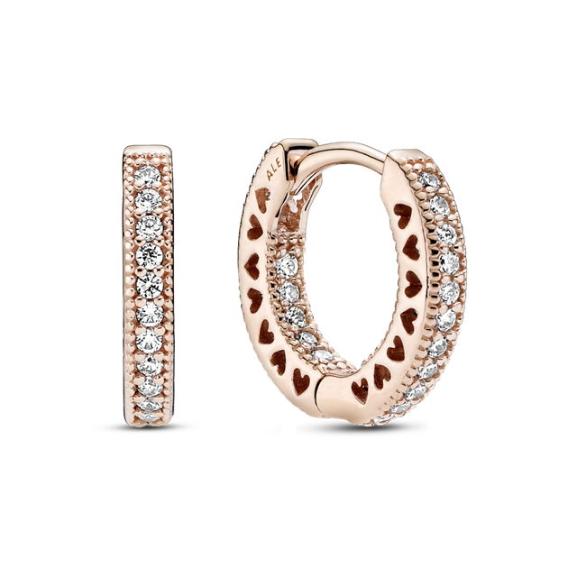 Срібні сережки Pandora Rose Серця - Фото 1 Срібні сережки Pandora Rose Серця - изображение 1