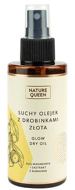 Naturalny suchy olejek do ciała Nature Queen z drobinkami złota 150 ml (5902610971204) - obraz 1