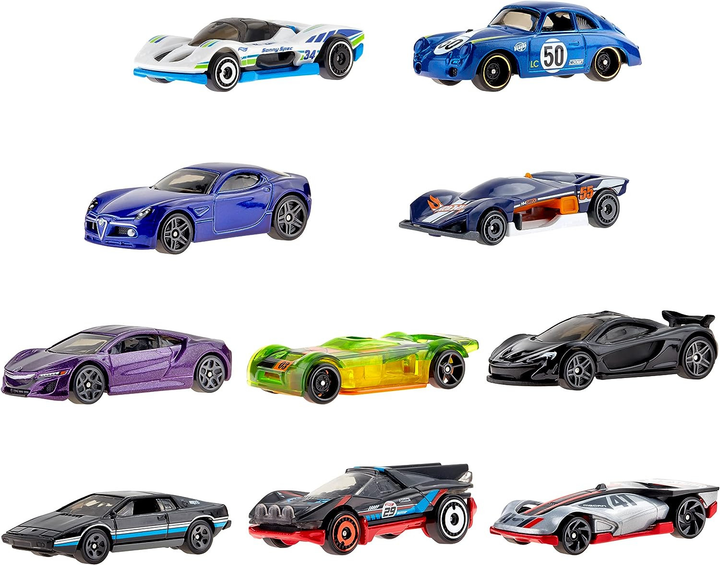 Набор из 10 гоночных машинок Хот Вилс Hot Wheels Set of 10 Toy Race ...