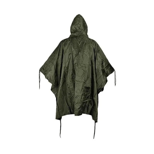 Пончо-дождевик MIL-TEC RIP-STOP с капюшоном / Водозащитная плащ-палатка с чехлом олива размер 210х150 см - изображение 2
