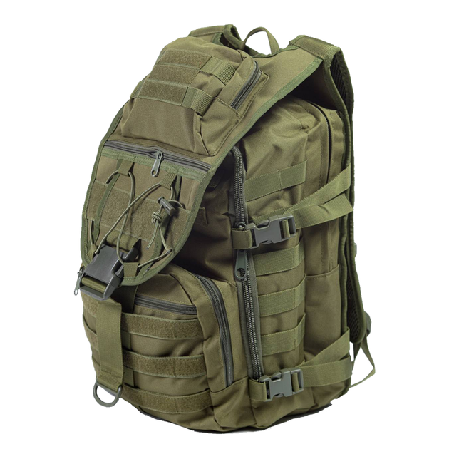 Рюкзак 30 л Cordura 1000D с дышащей спинкой / Походный Ранец с системой Molle олива 45х30х25 см - изображение 2