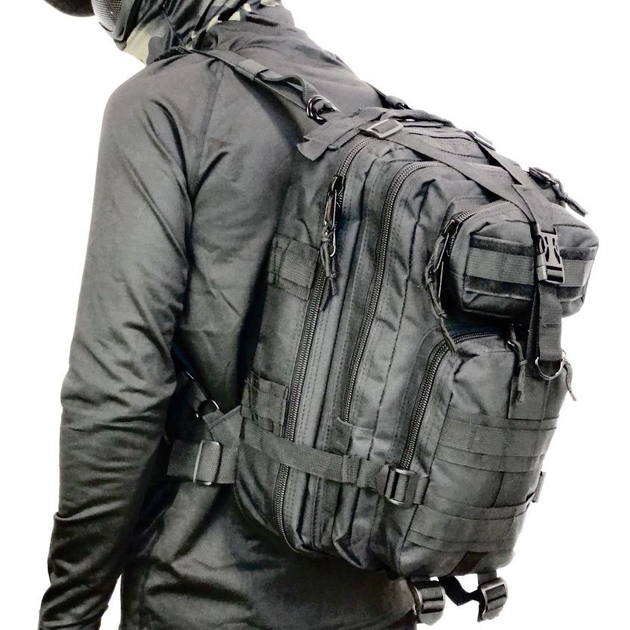 Рюкзак 25 л Cordura 1000D черный / Водонепроницаемый ранец с большим количеством карманов 50x30x25см - изображение 2