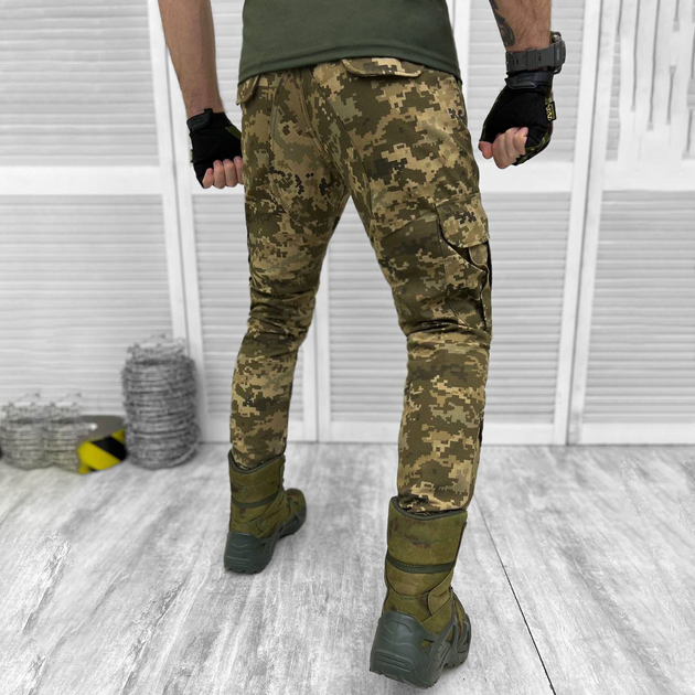 Чоловічі статутні Штани з накладними кишенями та манжетами / Міцні Брюки ріп-стоп піксель розмір L - зображення 2