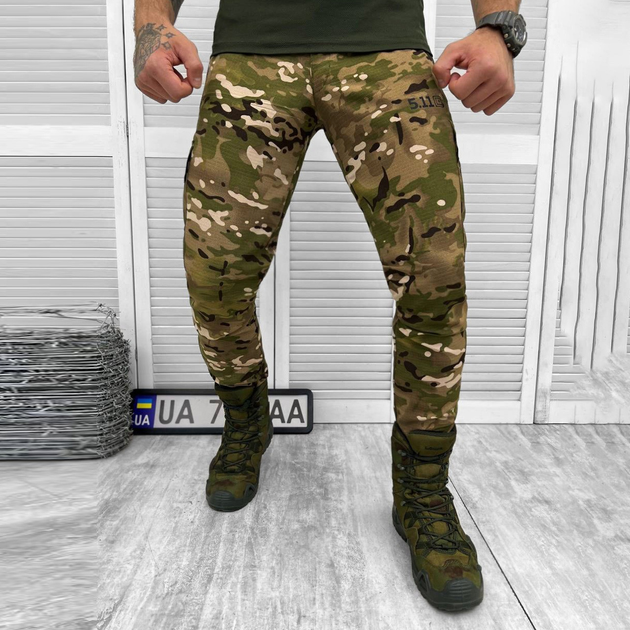 Легкі чоловічі Штани Ріп-стоп з регулюваними стяжками під колінами / Міцні Брюки мультикам розмір 2XL - зображення 1