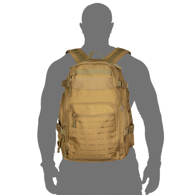 Рюкзак CamoTec 30л с системой Molle 50х30х19см / Прочный Ранец Oxford 900D PVC койот - изображение 2