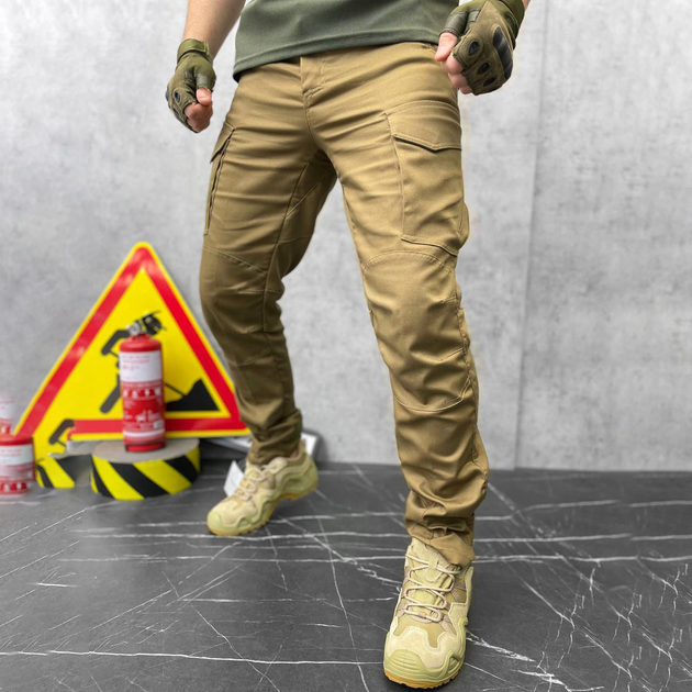 Мужские крепкие Брюки Kayman с накладными карманами / Плотные Брюки коттон койот размер S - изображение 1