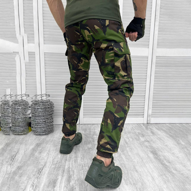 Чоловічі міцні Штани з накладними кишенями та манжетами / Щільні Брюки саржа мультикам розмір M - зображення 2