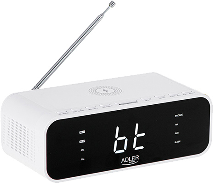 Radiobudzik Adler AD 1192W Wireless Charger White(5903887808385) - obraz 3