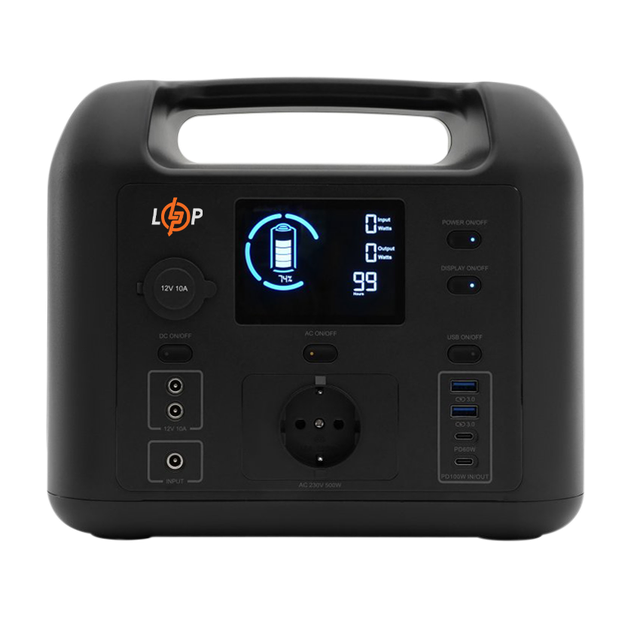 Багатофункціональна портативна зарядна станція LP CHARGER 500 (500W, 518Wh) - Фото 1 Багатофункціональна портативна зарядна станція LP CHARGER 500 (500W, 518Wh) - зображення 1