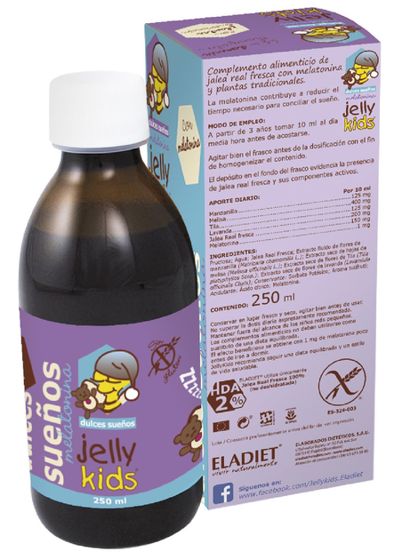 Melatonina Eladiet Jelly Kids Dulces Sueños Con 250 ml (8420101214779) - obraz 2