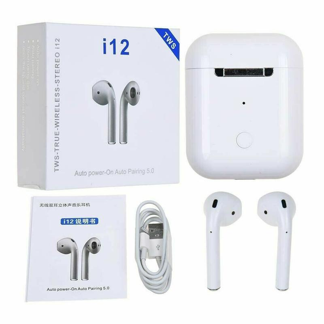Беспроводные Bluetooth наушники inPods i12 TWS Белые купить в интернет ...