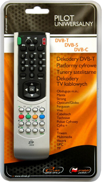 Pilot Elmak do DVB-T/DVB-S/DVB-C – ZIP 308 (5902768707052) - obraz 1