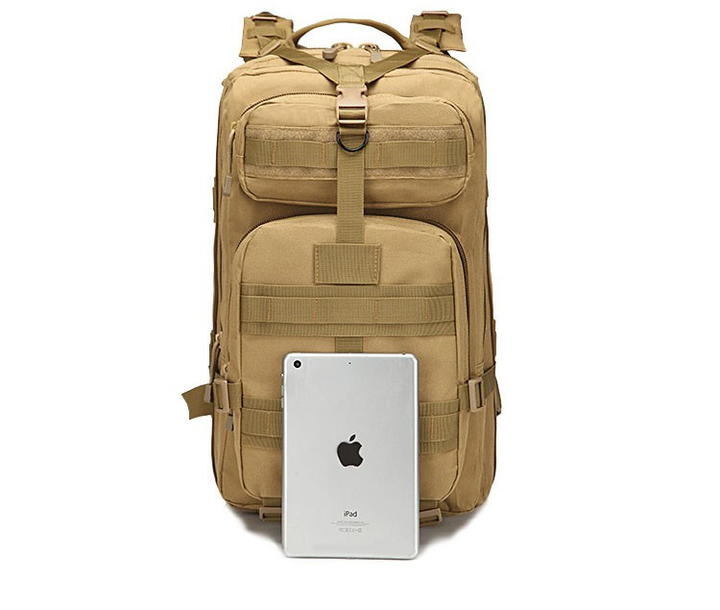Вместительный военный походный рюкзак на две лямки 25 л цвет койот - изображение 2