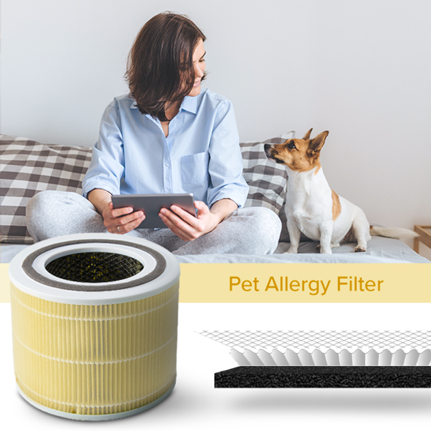 Очиститель воздуха LEVOIT Air Purifier Core 300 White (HEAPAPLVNEU0036) + Фильтр для Levoit Air Cleaner Filter Core 300 True HEPA 3-Stage (Original Pet Allergy Filter) (HEACAFLVNEA0039) (комплект) - изображение 8